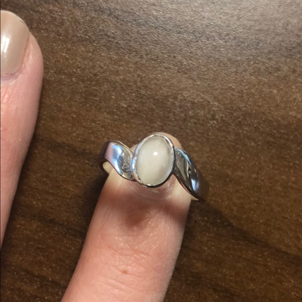 Sterling silver moon stone costume jewelry stone